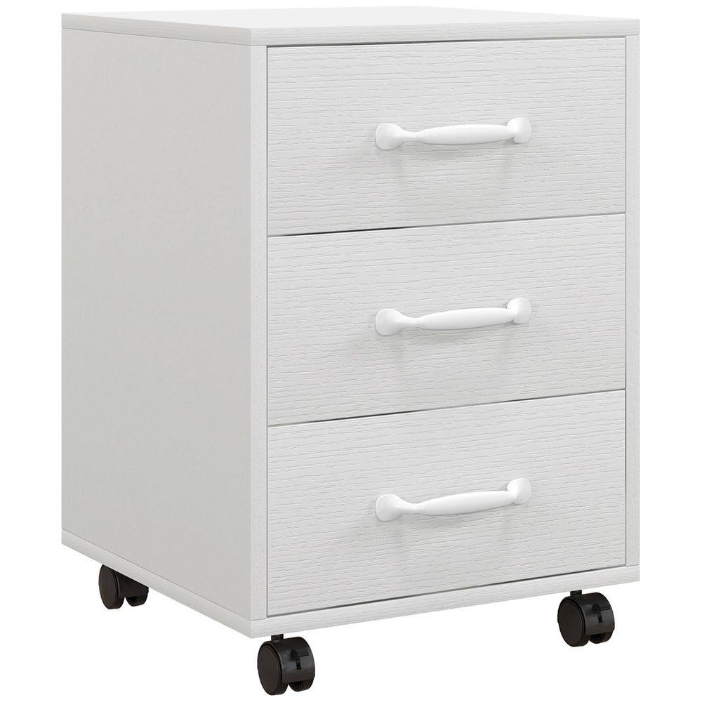 Homcom File Cabinet with 3 Drawers, Under Desk Mobile Filing Cabinet