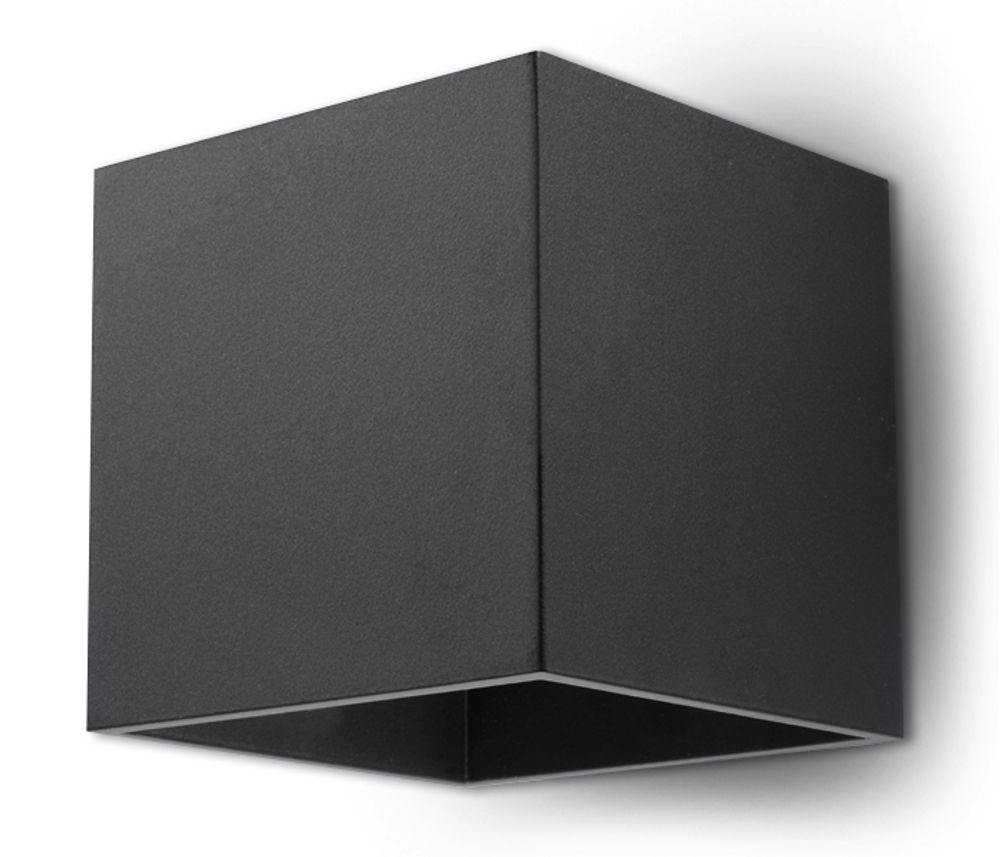 Wall lamp LED Quad SL.0057 SOLLUX Modern Lighting Sconce Black G9 1-Light Aluminium Square for The Kitchen and The Bedroom