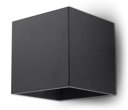 Wall lamp LED Quad SL.0057 SOLLUX Modern Lighting Sconce Black G9 1-Light Aluminium Square for The Kitchen and The Bedroom