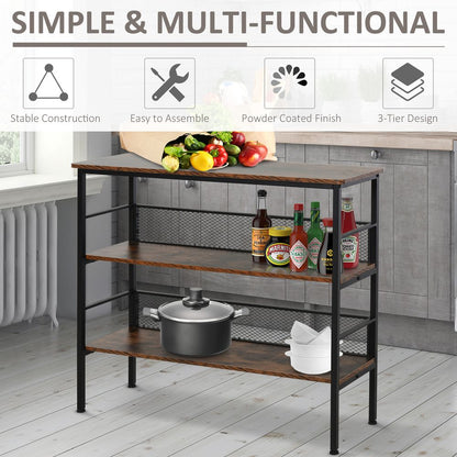 Industrial 3-Tier Display Shelf - Brown MDF | Stable, Stylish, Organized | Perfect for Home or Office