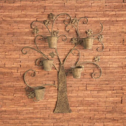 120CM RUSTY TREE DECORATION WALL PLANTER