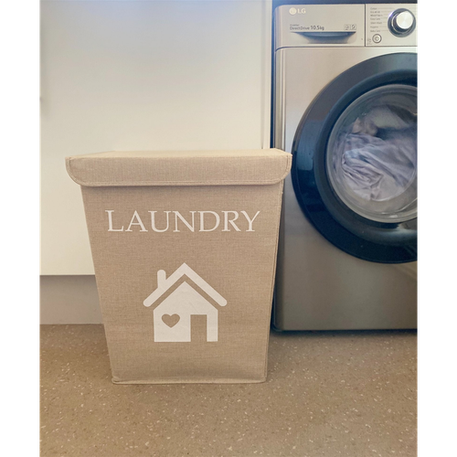 Natural Jute Fabric Laundry Basket 50cm