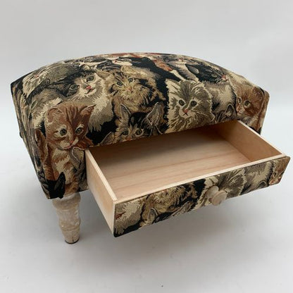CAT FOOTSTOOL WITH DRAWER