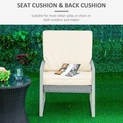 Outdoor Seat and Back Cushion Set Replacement Cushions, Cream White