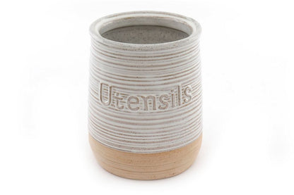 Premium Natural Ceramic Utensil Holder - High Quality, Stylish & Durable - Ideal for Kitchen Organization