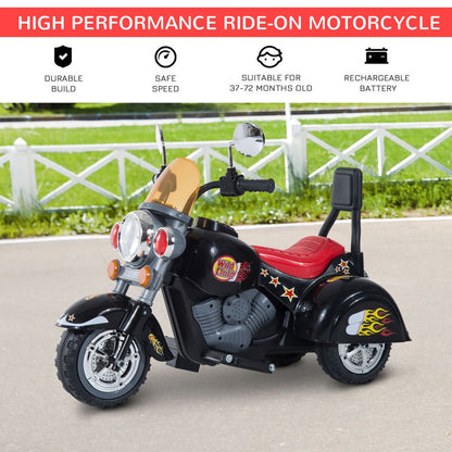 High-Quality 6V Kids Electric Motorbike - Lights, Sound - Black HOMCOM