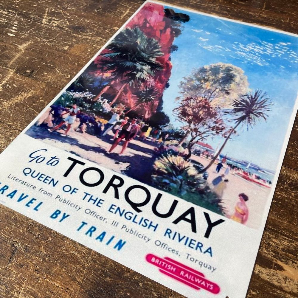 Authentic Reproduction British Railways Sign - Torquay Queen Of The English Riviera