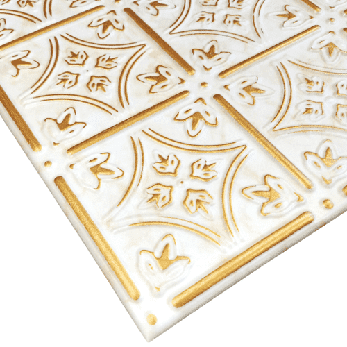 White 13 (Gold): Decorative Ceiling & Wall Panels - 2m2 (21.52 sqft) - 8 Panels