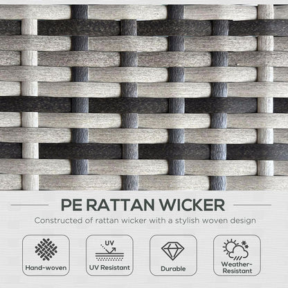 Outsunny Recliner Rattan Sun Lounger Set - Grey: Reclining Chairs, Storage, Tea Table & Footstools!