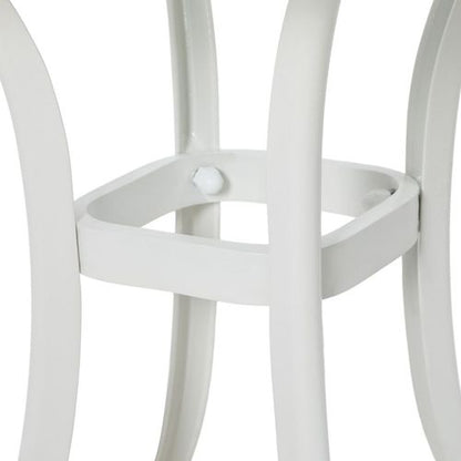 Outsunny Cast Aluminium Bistro Table with Umbrella Hole, White
