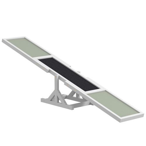 PawHut Wooden Pet Seesaw for Big Dogs with Anti-Slip Surface, White