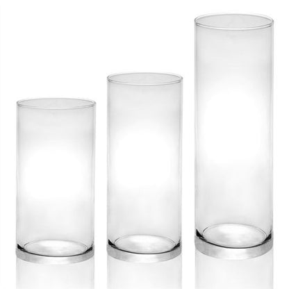 Glass Candle Cylinders - Set of 3 | M&W