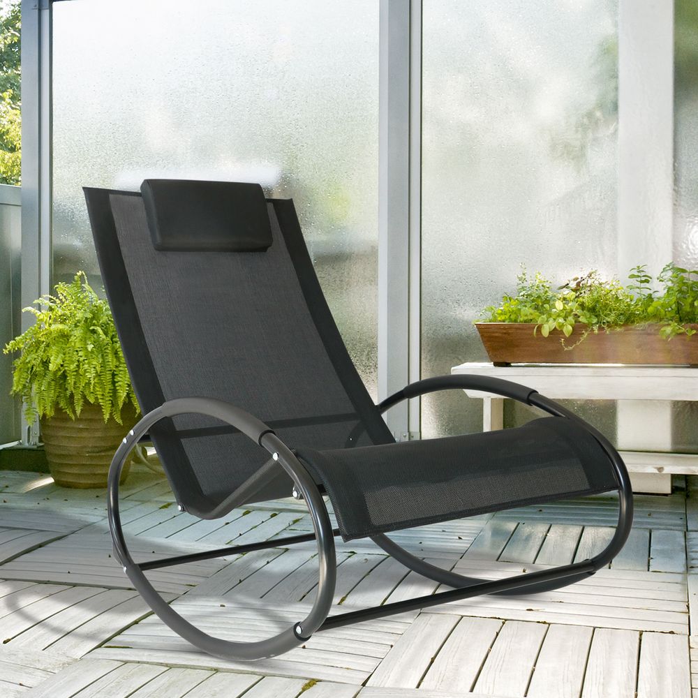 Outsunny Orbital Zero Gravity Rocking Chair, Durable & Comfortable, Perfect for Outdoor Relaxation