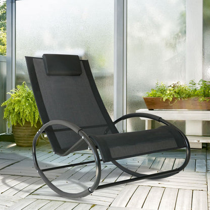 Outsunny Orbital Zero Gravity Rocking Chair, Durable & Comfortable, Perfect for Outdoor Relaxation