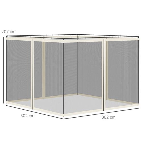Four-Panel Gazebo Replacement Screen - Durable Polyester Mesh Protection