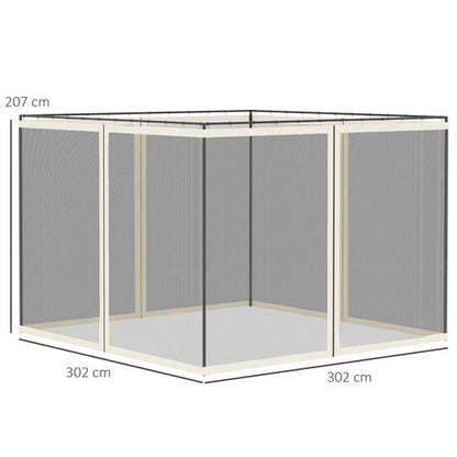 Four-Panel Gazebo Replacement Screen - Durable Polyester Mesh Protection