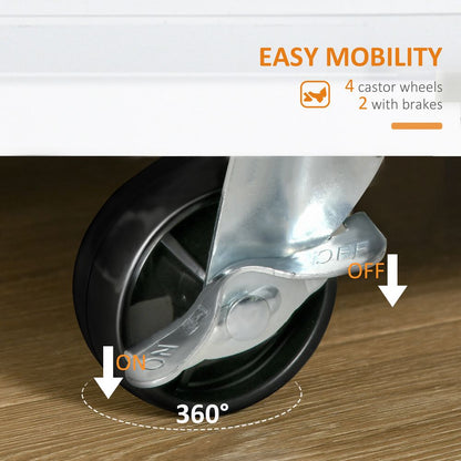 Kitchen Island Storage  Rubber Wood Top, 3-Tier Spice Rack,