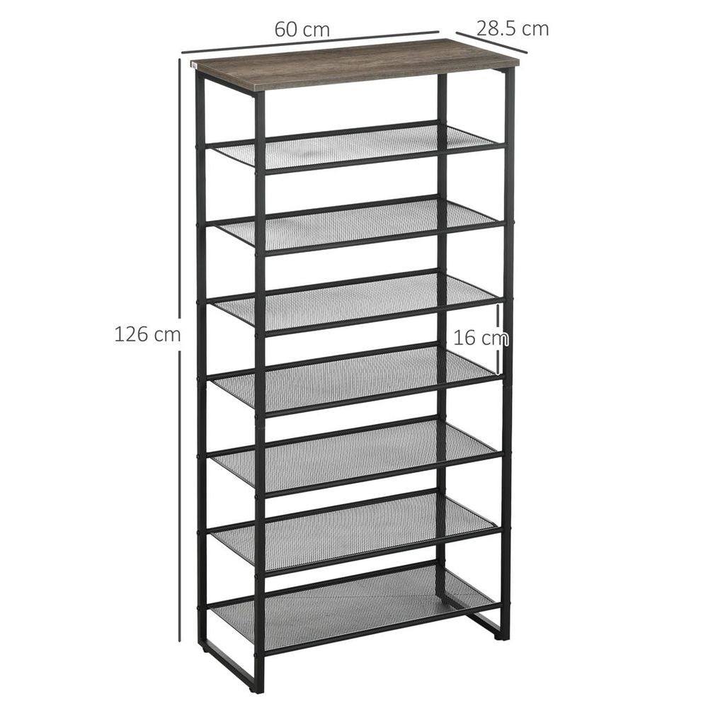 Homcom Shoe Rack, 8-tier Shoe Storage Shelf for 21-24 Pair Shoes for Entryway
