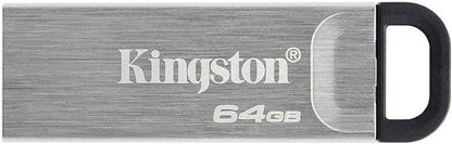 Kingston DataTraveler Kyson USB 3.2 Gen 1 Flash Drive 64GB - Stylish Capless Metal Case