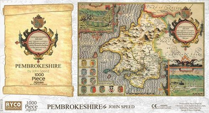 Pembrokeshire Historical Map 1000 Piece Jigsaw Puzzle (1610)