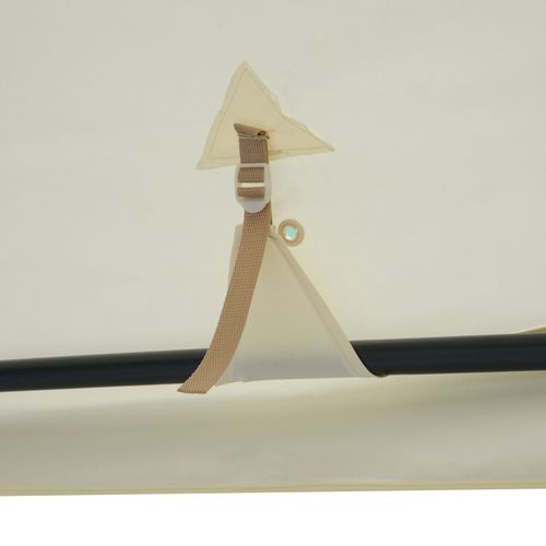 Outsunny 3x3m 2-Tier Polyester Draped Outdoor Garden Gazebo Cream White