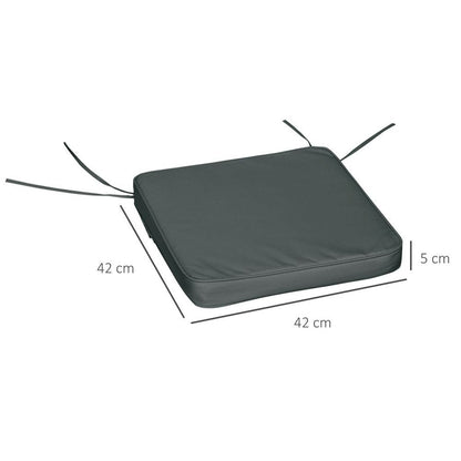 Outsunny Set of 6 Chair Cushion Seat Pads - Outdoor Grey