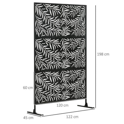Outsunny 6.5FT Metal Outdoor Privacy Screen Panel - Stylish & Durable for Patio, Garden, and More!