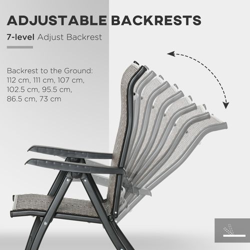 Set of 2 Outdoor Patio PE Rattan Dining Armrests Chair Adjustable Red Brown