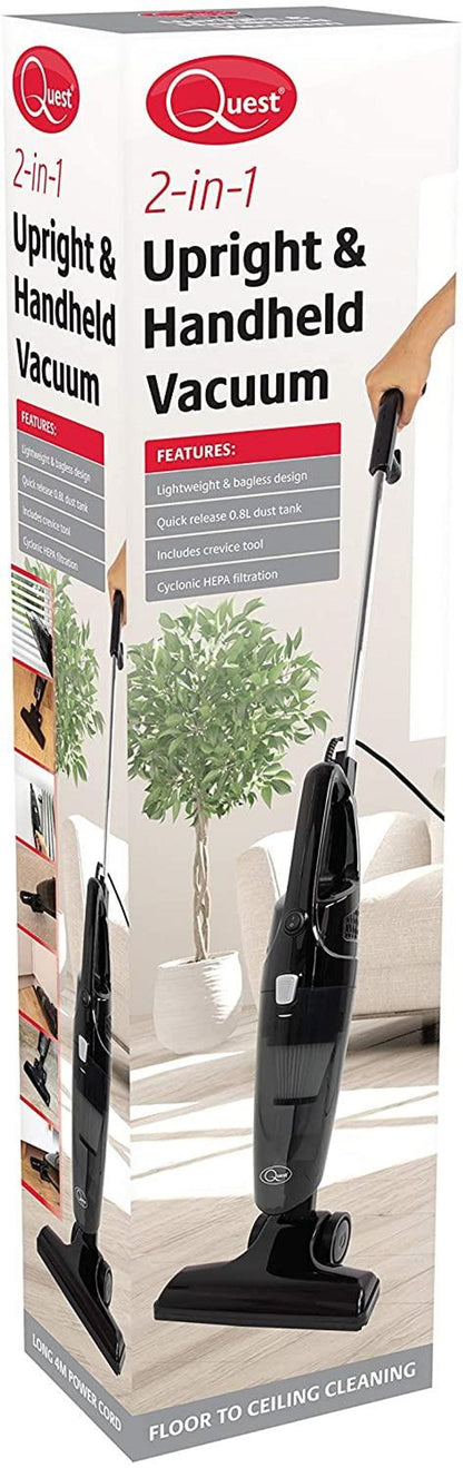 Quest 2-in-1 Upright and Handheld Lightweight Bagless Vacuum Cleaner Black, 600 W- 44839
