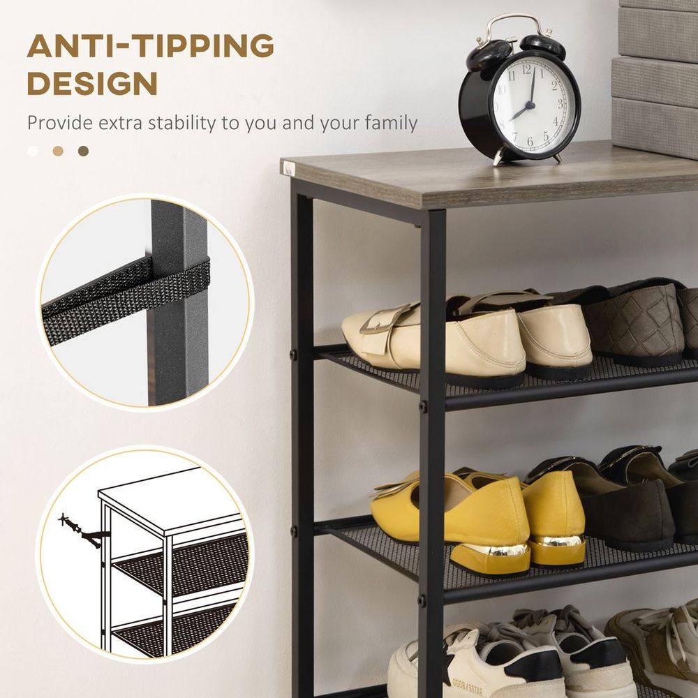 Homcom Shoe Rack, 8-tier Shoe Storage Shelf for 21-24 Pair Shoes for Entryway