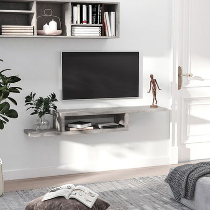 HOMCOM Wall Mounted Media Console, Floating TV Stand Component Shelf