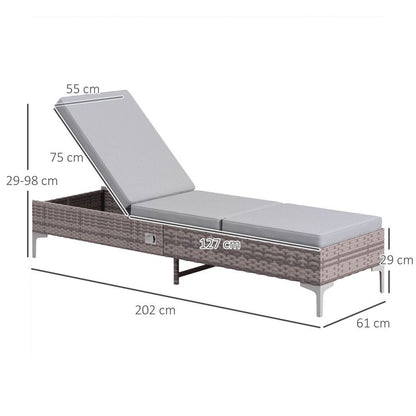 Outsunny Rattan Sun Lounger - Perfect for Outdoor Relaxing