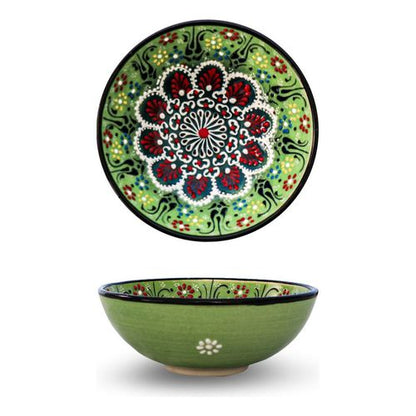 Handmade Ceramic Bowl Mexican Green 15cm