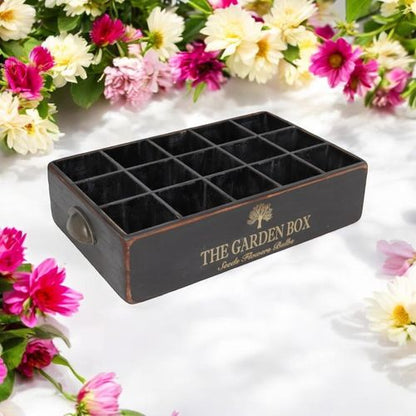 40CM BLACK WOODEN 15 BOTTLE WINE HOLDER