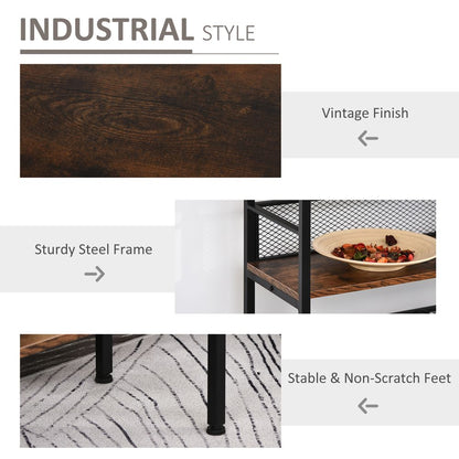 Industrial 3-Tier Display Shelf - Brown MDF | Stable, Stylish, Organized | Perfect for Home or Office