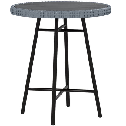 Outsunny PE Rattan Side Table - Indoor/Outdoor/Balcony/Patio - Grey