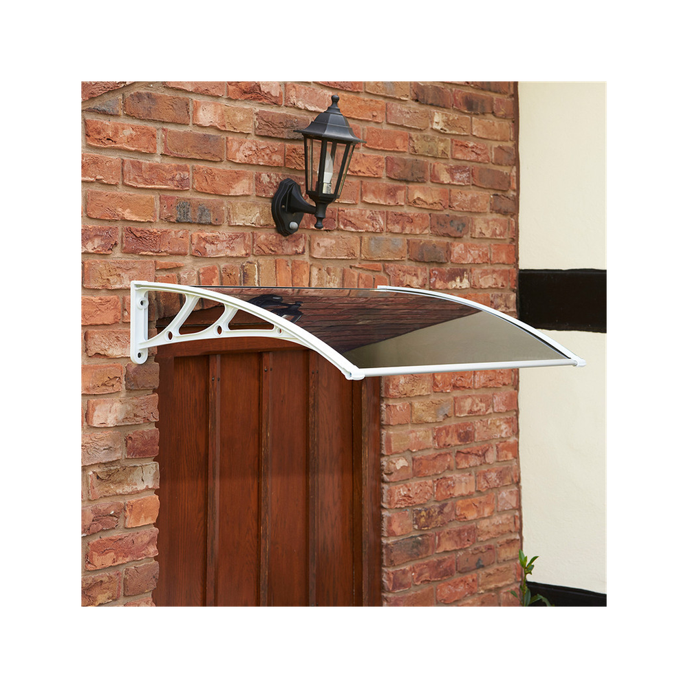 Greenhurst 1126N White Easy Fit 1m Tinted Door Canopy 60D x 100W x 19H cm