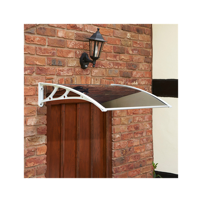 Greenhurst 1126N White Easy Fit 1m Tinted Door Canopy 60D x 100W x 19H cm