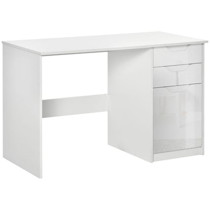 High Gloss White Computer Workstation w/ Drawers - Perfect for Home Office
