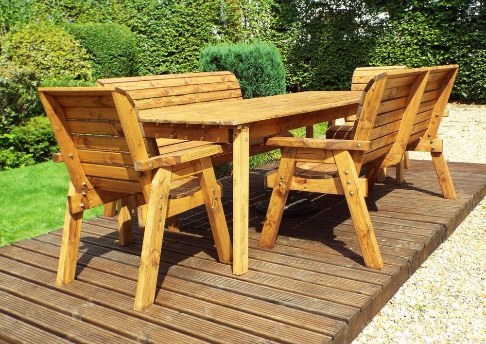 Solid Wood Outdoor Dining Set - 8 Seater, 10 Year Guarantee, Charles Taylor