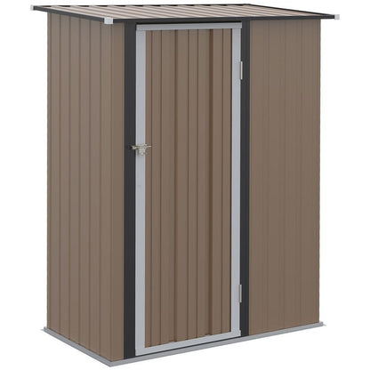 Premium Steel Garden Shed Brown | Lockable Door | Weather-resistant | Outdoor Storage Solution