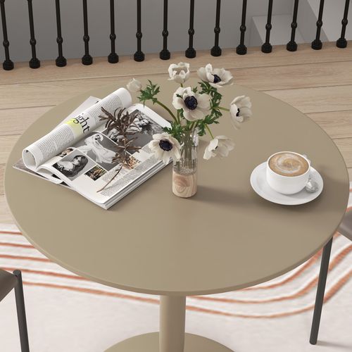 HOMCOM Round Dining Table w/ Steel Base, Non-slip Pad for Living Room