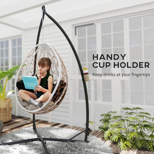 Outsunny Hammock Chair Stand, Steel Frame Hammock Stand Only, Black
