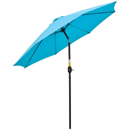 Premium Outsunny 2.6M Patio Umbrella - Sunshade Canopy w/ Tilt and Crank - High-Quality & Durable - Blue