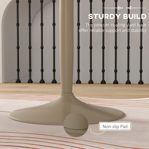 HOMCOM Round Dining Table w/ Steel Base, Non-slip Pad for Living Room