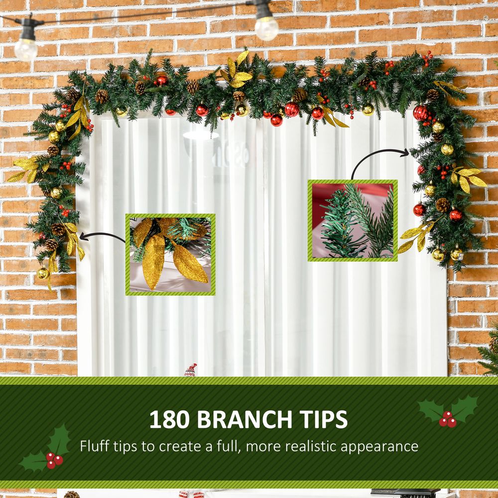 2.7M Artificial Christmas Garland Pine Cones Deco Home Fireplace Doors