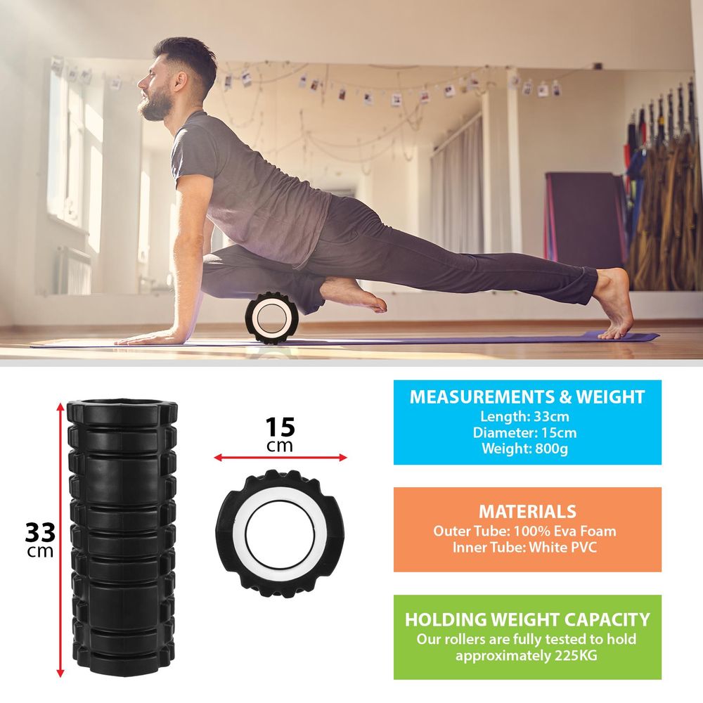ASAB Yoga Foam Roller - Professional Grade EVA Material - Ideal for Relaxation & Muscle Recovery