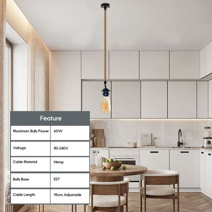 Vintage Pendant Light Fitting, E27 Lamp Holder, Ceiling Hanging, Addable Lampshade, Professional Quality