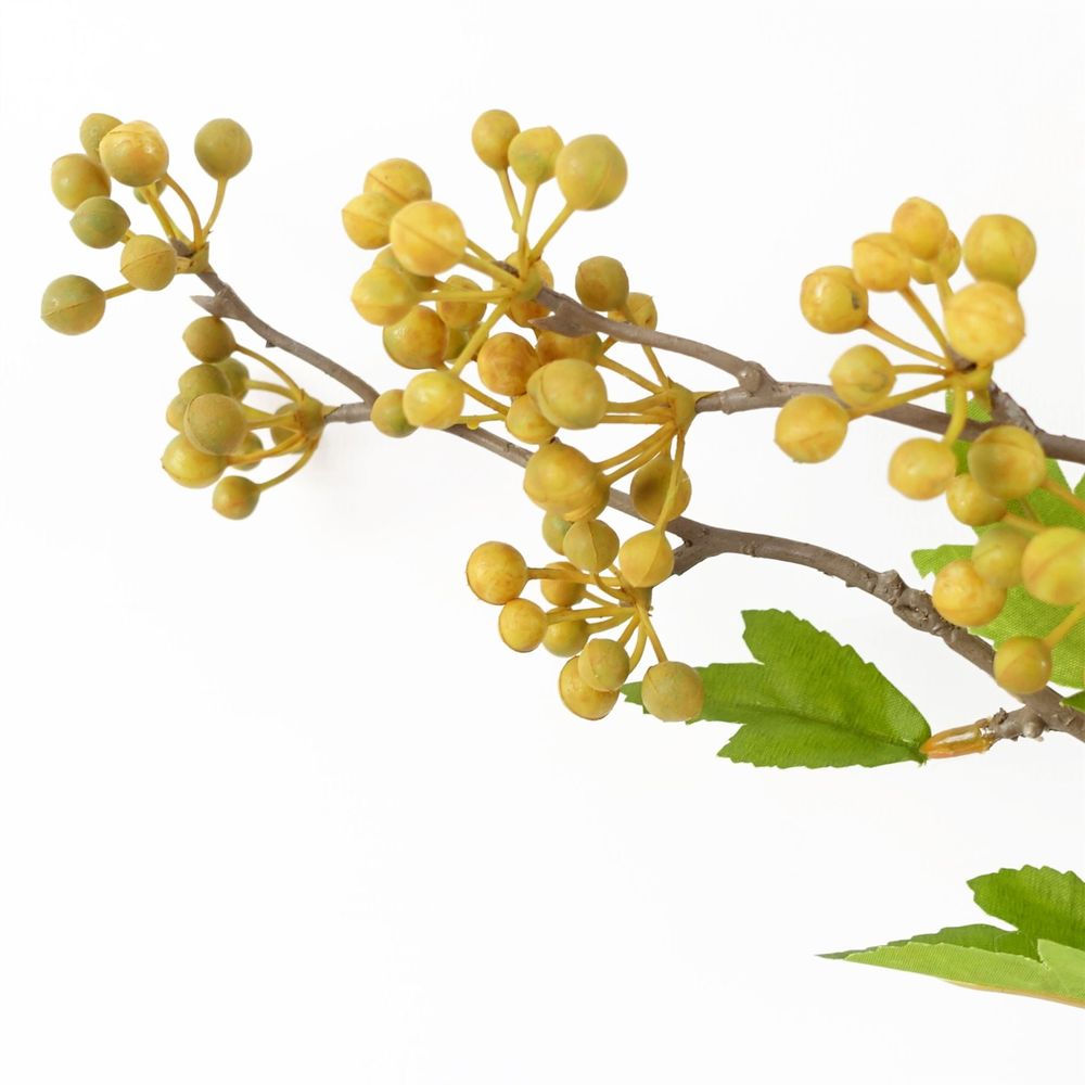 Pack of 6 x 90cm Artificial Yellow Berry Stem