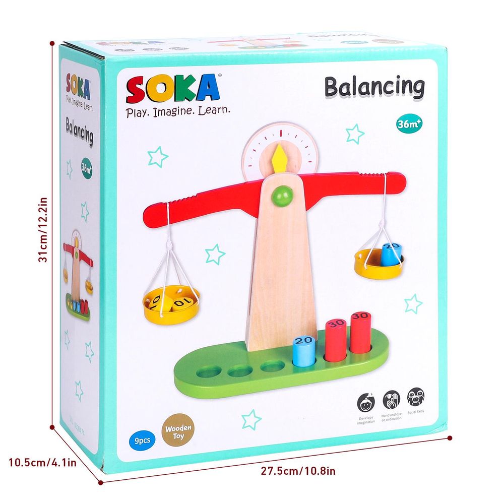 SOKA Wooden Balancing Toy: Early Learning, High Quality, Certified Safety - Perfect Gift for Kids